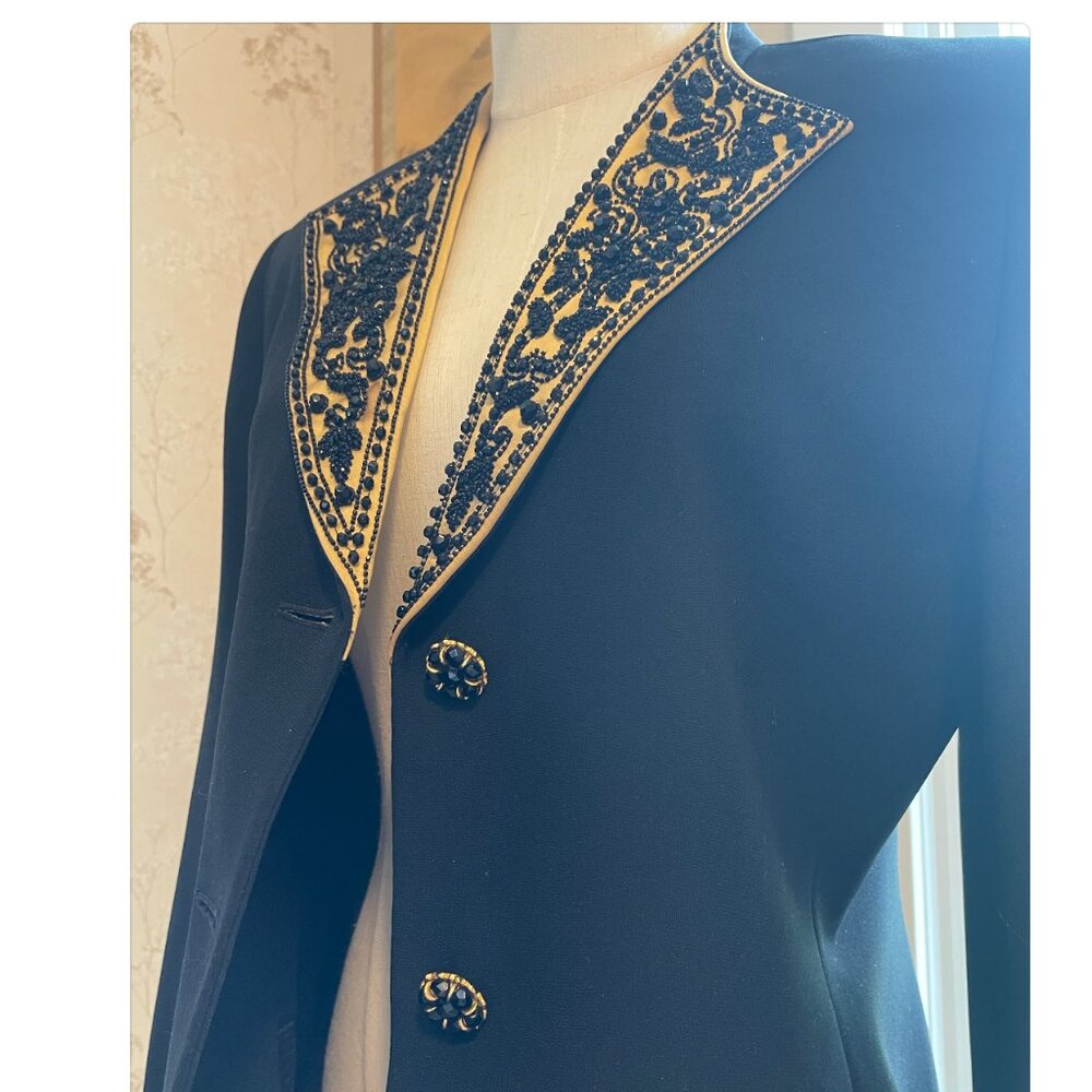 Albert Nipon Evening Jacket Black And Gold - image 7